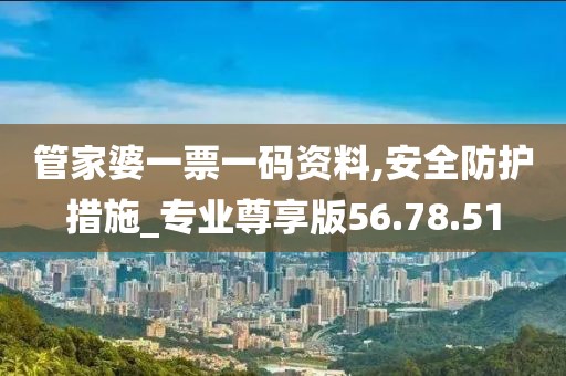 管家婆一票一碼資料,安全防護(hù)措施_專業(yè)尊享版56.78.51