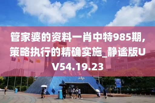 管家婆的資料一肖中特985期,策略執(zhí)行的精確實施_靜謐版UV54.19.23