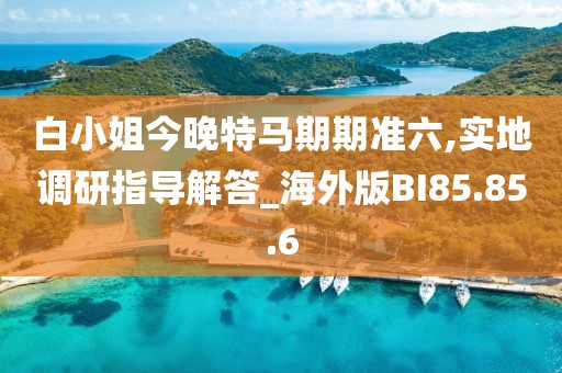 白小姐今晚特馬期期準(zhǔn)六,實(shí)地調(diào)研指導(dǎo)解答_海外版BI85.85.6