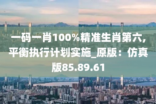 一碼一肖100%精準(zhǔn)生肖第六,平衡執(zhí)行計(jì)劃實(shí)施_原版：仿真版85.89.61