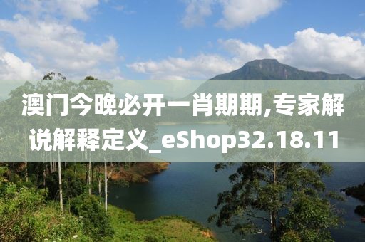 澳門今晚必開一肖期期,專家解說解釋定義_eShop32.18.11