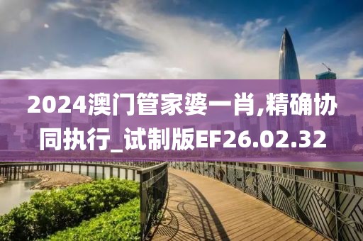 2024澳門管家婆一肖,精確協(xié)同執(zhí)行_試制版EF26.02.32
