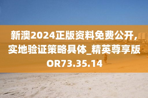 新澳2024正版資料免費(fèi)公開,實(shí)地驗(yàn)證策略具體_精英尊享版OR73.35.14