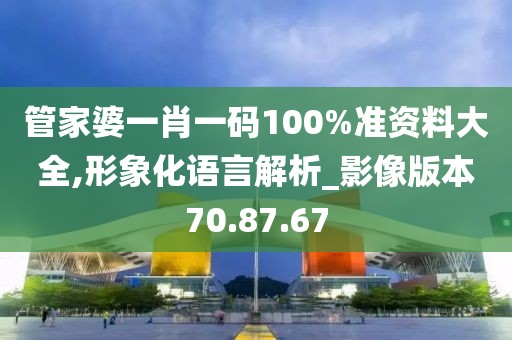 管家婆一肖一碼100%準(zhǔn)資料大全,形象化語言解析_影像版本70.87.67