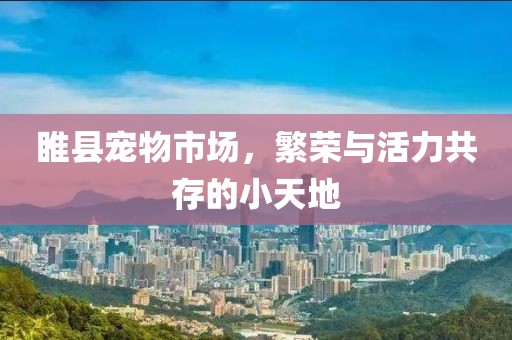 睢縣寵物市場，繁榮與活力共存的小天地