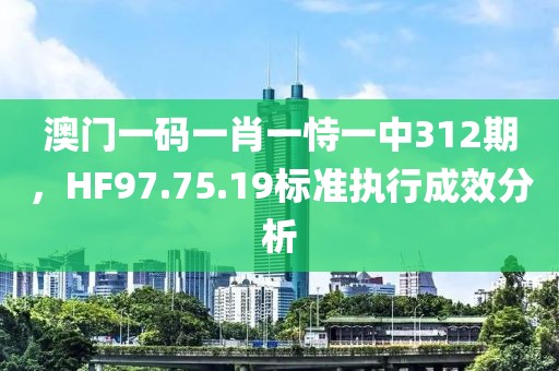 澳門(mén)一碼一肖一恃一中312期，HF97.75.19標(biāo)準(zhǔn)執(zhí)行成效分析