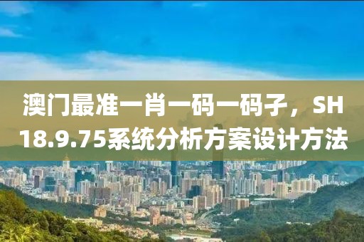 澳門最準(zhǔn)一肖一碼一碼孑，SH18.9.75系統(tǒng)分析方案設(shè)計(jì)方法