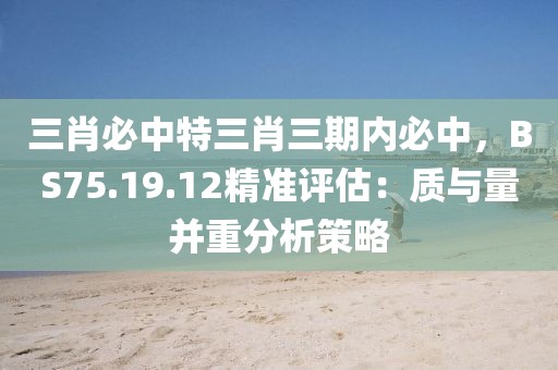 三肖必中特三肖三期內(nèi)必中，BS75.19.12精準(zhǔn)評估：質(zhì)與量并重分析策略