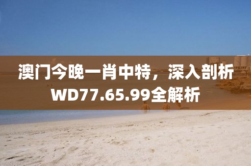 澳門今晚一肖中特，深入剖析WD77.65.99全解析