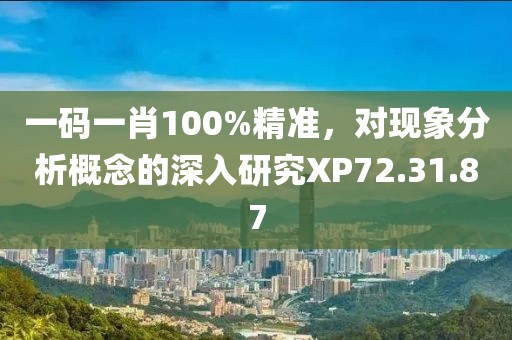 一碼一肖100%精準(zhǔn)，對(duì)現(xiàn)象分析概念的深入研究XP72.31.87