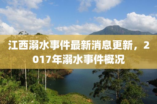江西溺水事件最新消息更新，2017年溺水事件概況