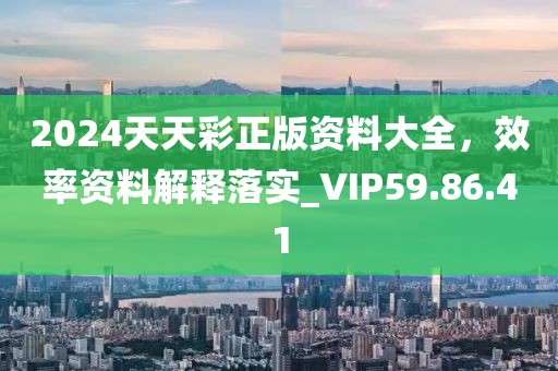 2024天天彩正版資料大全，效率資料解釋落實(shí)_VIP59.86.41