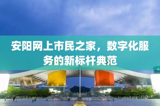 安陽(yáng)網(wǎng)上市民之家，數(shù)字化服務(wù)的新標(biāo)桿典范