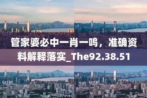 管家婆必中一肖一鳴，準(zhǔn)確資料解釋落實_The92.38.51