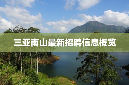 三亞南山最新招聘信息概覽