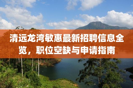 清遠(yuǎn)龍灣敏惠最新招聘信息全覽，職位空缺與申請(qǐng)指南