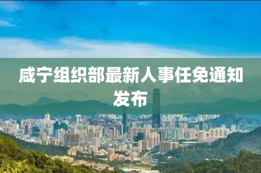 咸寧組織部最新人事任免通知發(fā)布