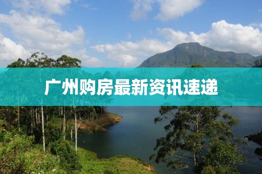 廣州購房最新資訊速遞