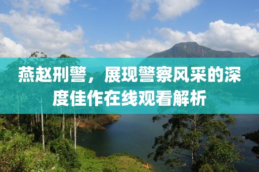 燕趙刑警，展現(xiàn)警察風采的深度佳作在線觀看解析