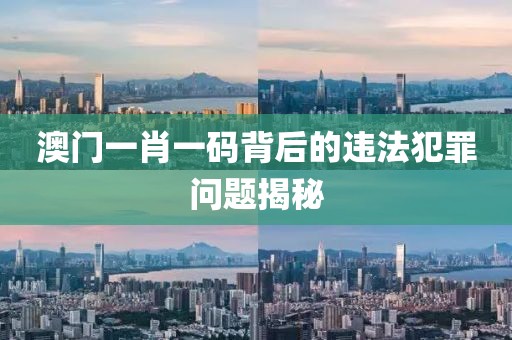 澳門一肖一碼背后的違法犯罪問(wèn)題揭秘