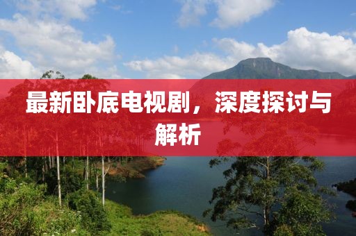 最新臥底電視劇，深度探討與解析