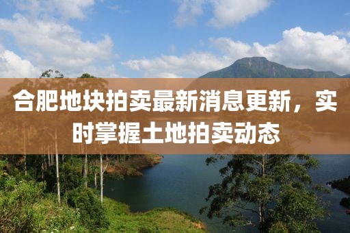合肥地塊拍賣最新消息更新，實(shí)時掌握土地拍賣動態(tài)