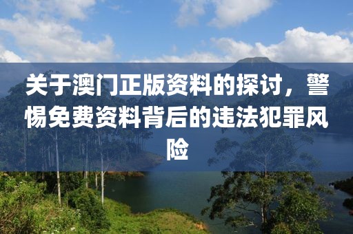 關(guān)于澳門正版資料的探討，警惕免費(fèi)資料背后的違法犯罪風(fēng)險(xiǎn)