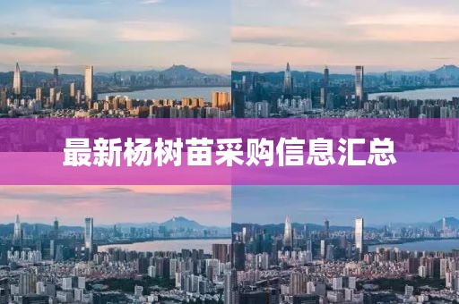 最新楊樹苗采購信息匯總