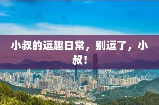 小叔的逗趣日常，別逗了，小叔！