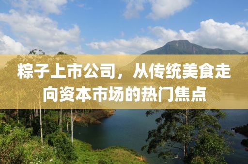 粽子上市公司，從傳統(tǒng)美食走向資本市場的熱門焦點(diǎn)