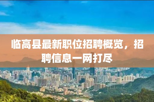 臨高縣最新職位招聘概覽，招聘信息一網(wǎng)打盡