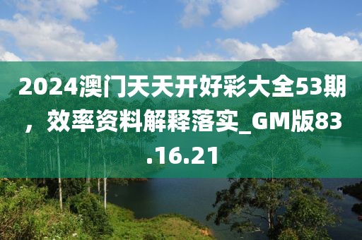 2024澳門天天開(kāi)好彩大全53期，效率資料解釋落實(shí)_GM版83.16.21