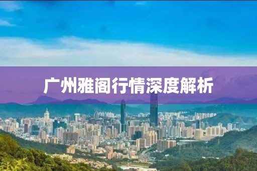 廣州雅閣行情深度解析