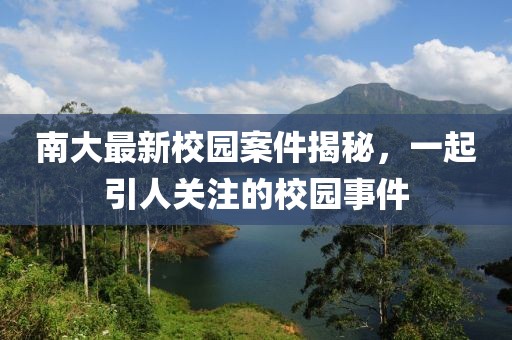 南大最新校園案件揭秘，一起引人關注的校園事件