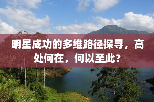 明星成功的多維路徑探尋，高處何在，何以至此？