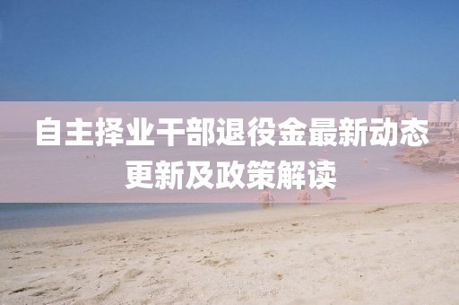 自主擇業(yè)干部退役金最新動(dòng)態(tài)更新及政策解讀