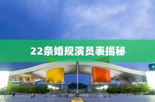 22條婚規(guī)演員表揭秘