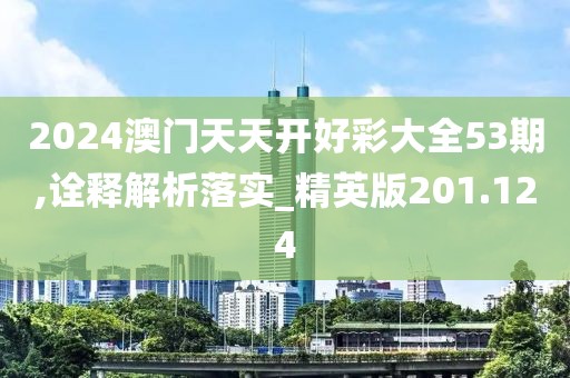 2024澳門天天開(kāi)好彩大全53期,詮釋解析落實(shí)_精英版201.124