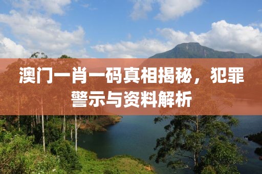 澳門一肖一碼真相揭秘，犯罪警示與資料解析