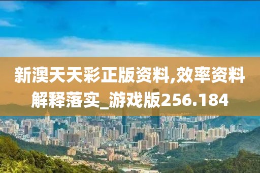 新澳天天彩正版資料,效率資料解釋落實_游戲版256.184