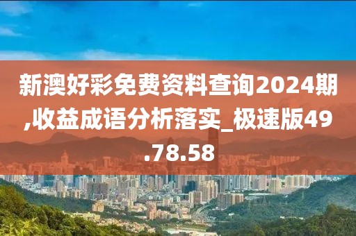 新澳好彩免費(fèi)資料查詢2024期,收益成語分析落實(shí)_極速版49.78.58