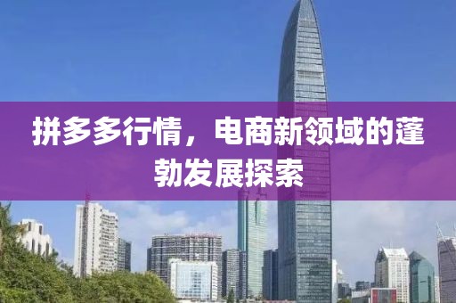 拼多多行情，電商新領(lǐng)域的蓬勃發(fā)展探索