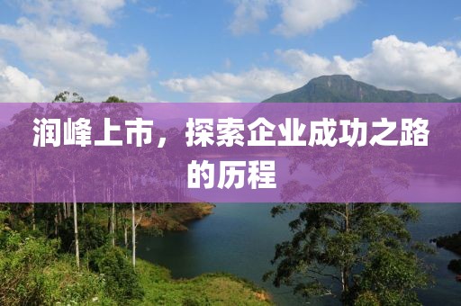 潤峰上市，探索企業(yè)成功之路的歷程