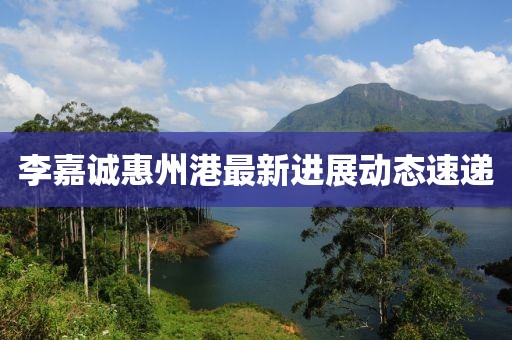 李嘉誠(chéng)惠州港最新進(jìn)展動(dòng)態(tài)速遞