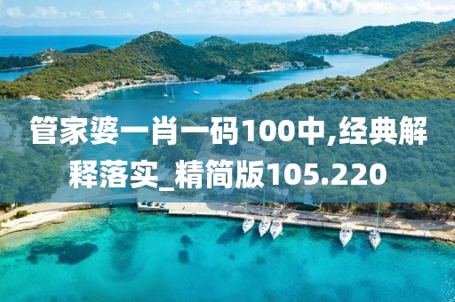 管家婆一肖一碼100中,經(jīng)典解釋落實(shí)_精簡版105.220