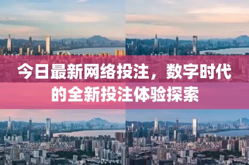 今日最新網(wǎng)絡(luò)投注，數(shù)字時(shí)代的全新投注體驗(yàn)探索