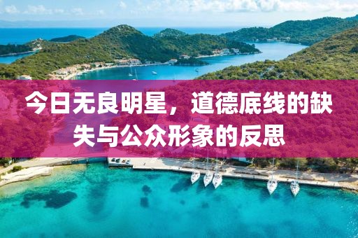 今日無良明星，道德底線的缺失與公眾形象的反思