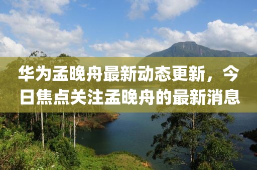 華為孟晚舟最新動態(tài)更新，今日焦點關(guān)注孟晚舟的最新消息