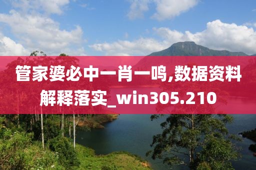 管家婆必中一肖一鳴,數(shù)據(jù)資料解釋落實(shí)_win305.210