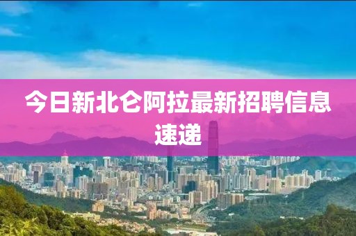 今日新北侖阿拉最新招聘信息速遞